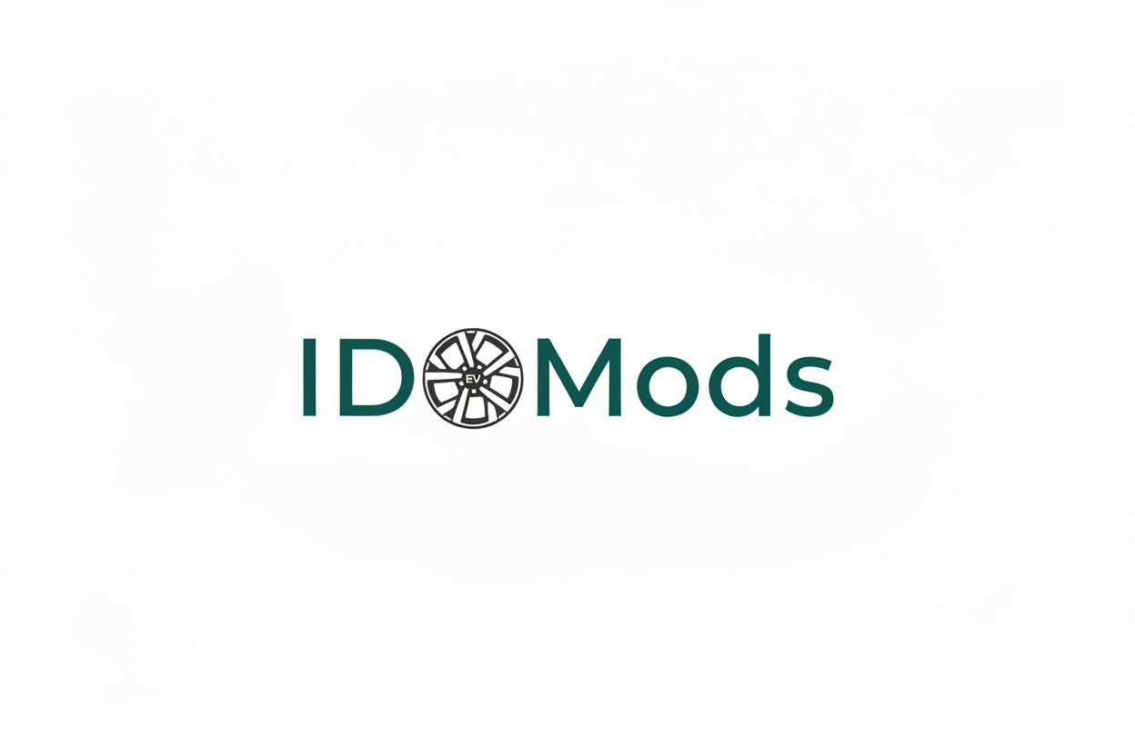 IDoMods Logo - Teal Text with Grey Rim